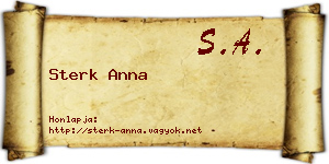 Sterk Anna névjegykártya